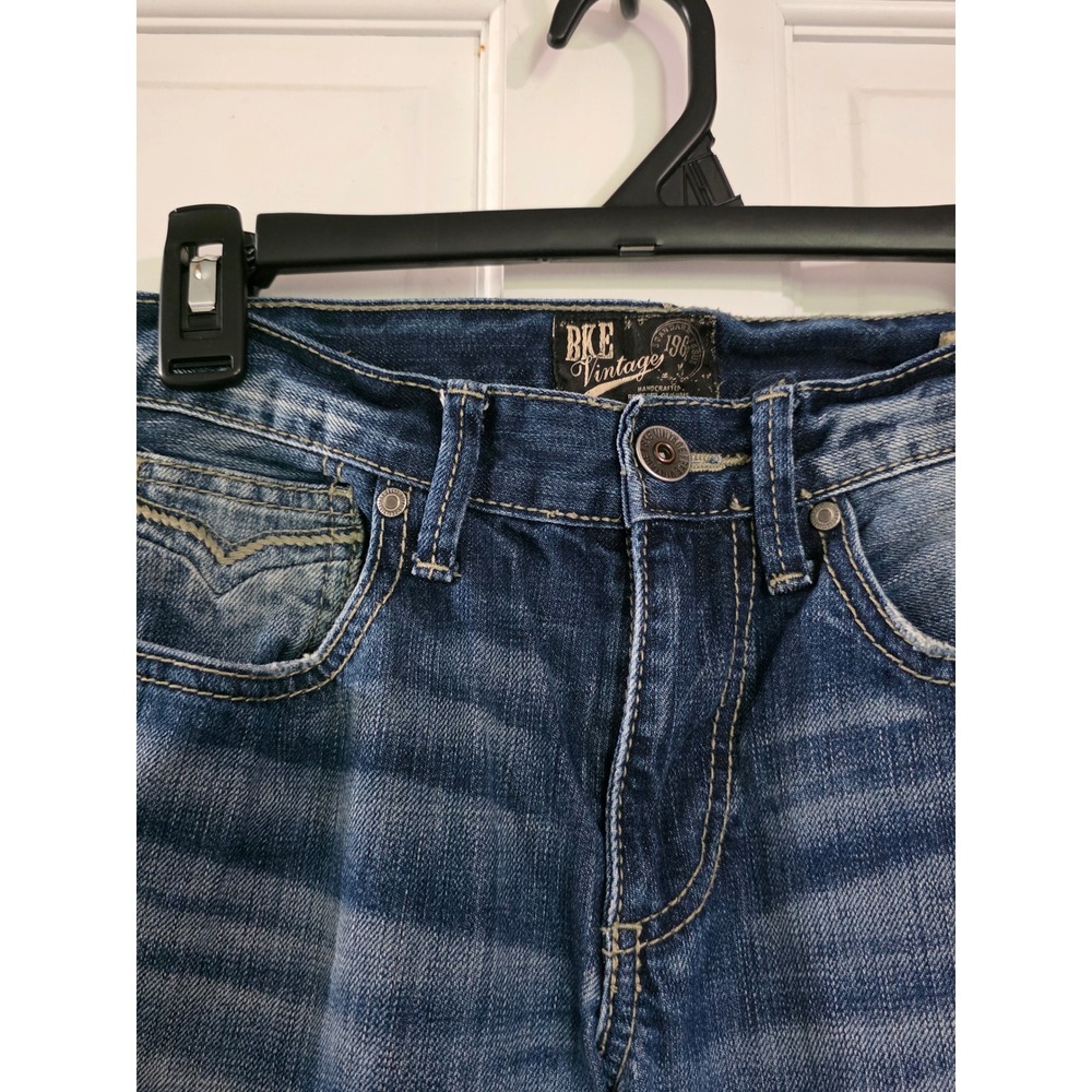 BKE Vintage Mechanic Jeans Mens 28R Medium Wash Straight Leg Denim Blue 28x30 - Picture 4 of 7